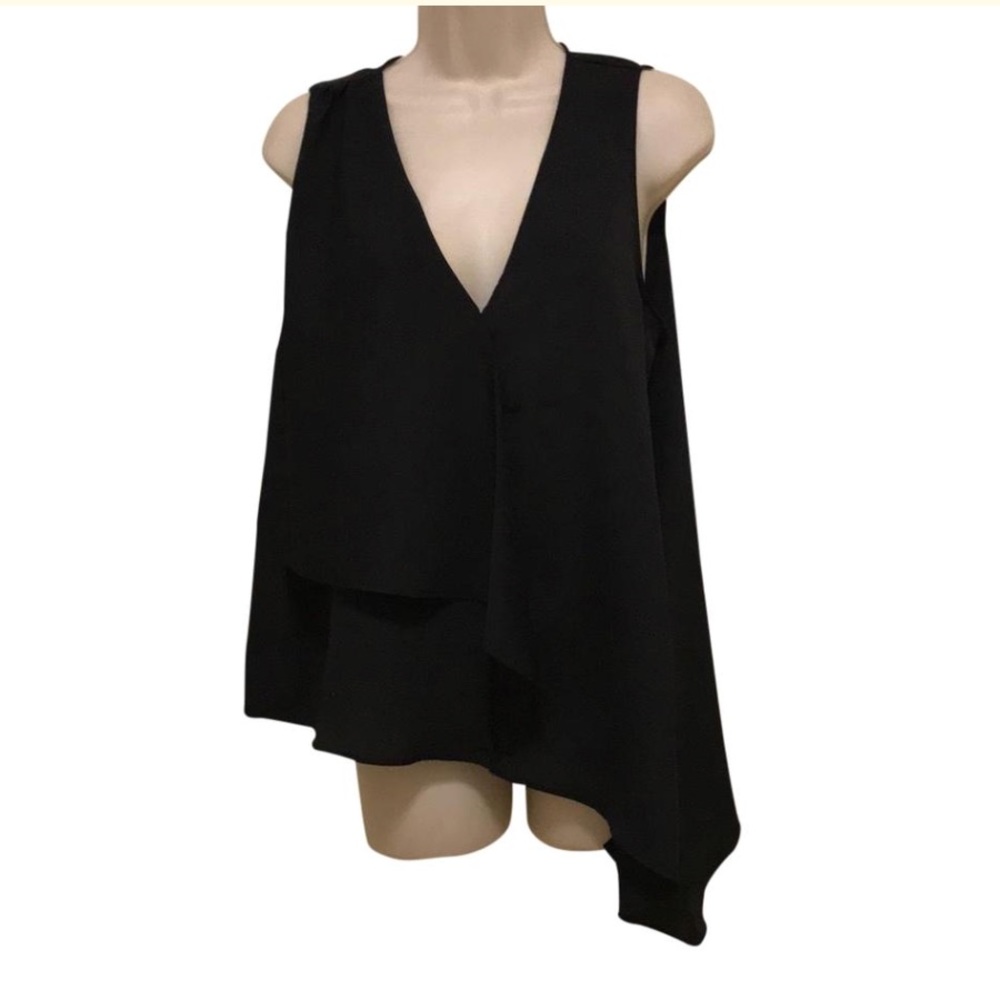 H&M Black Sleeveless asymmetrical top
